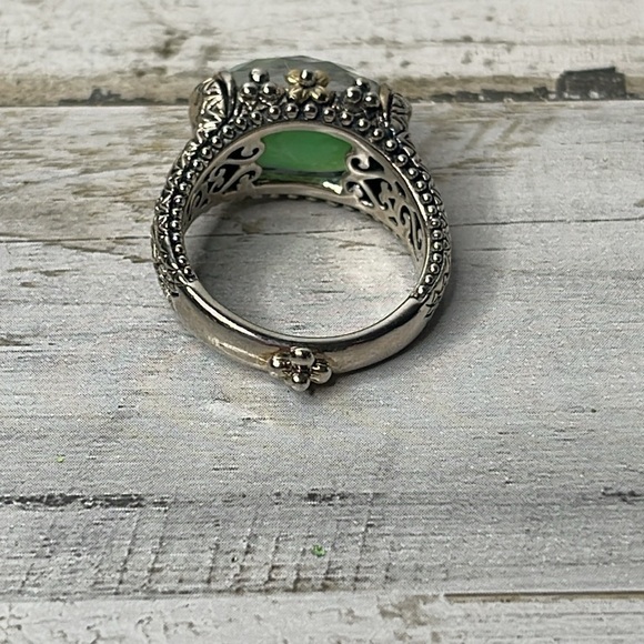 Beautiful Barbara Bixby Sterling Silver 18K Chrysoprase Doublet Ring. - Picture 5 of 9
